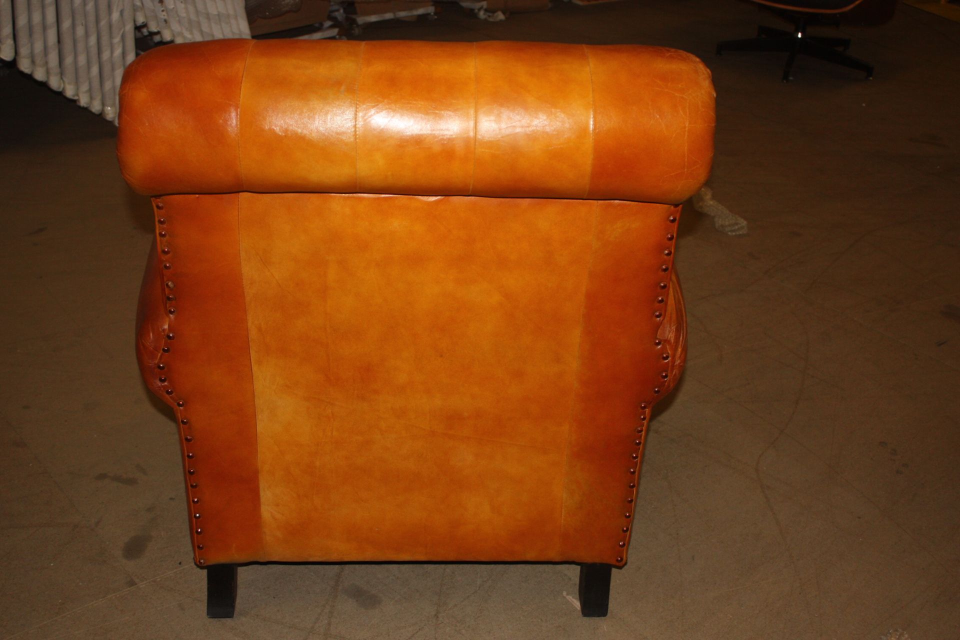 Story High Back Leather Armchair - Image 9 of 9
