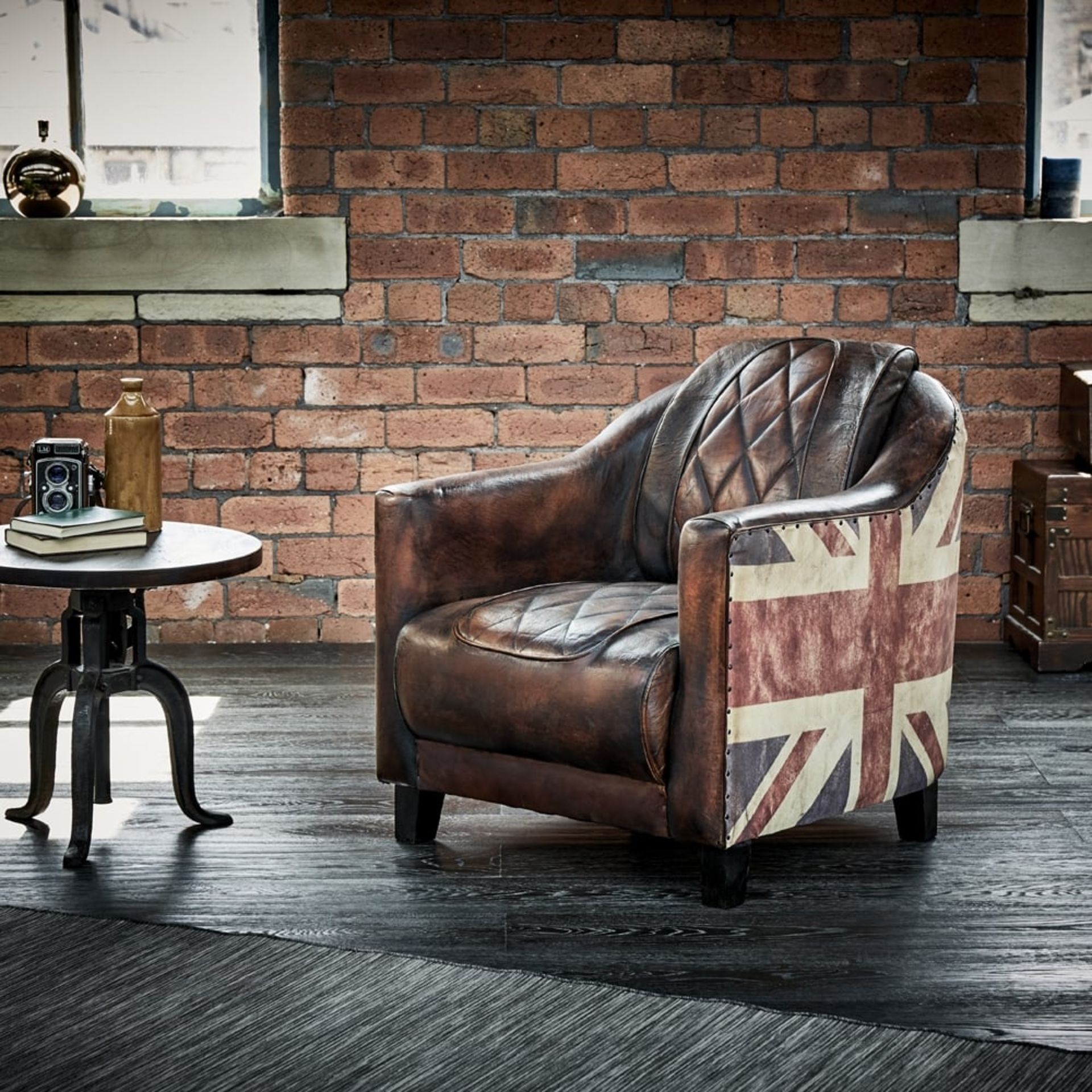 Union Jack Wingback Armchair - Image 4 of 7