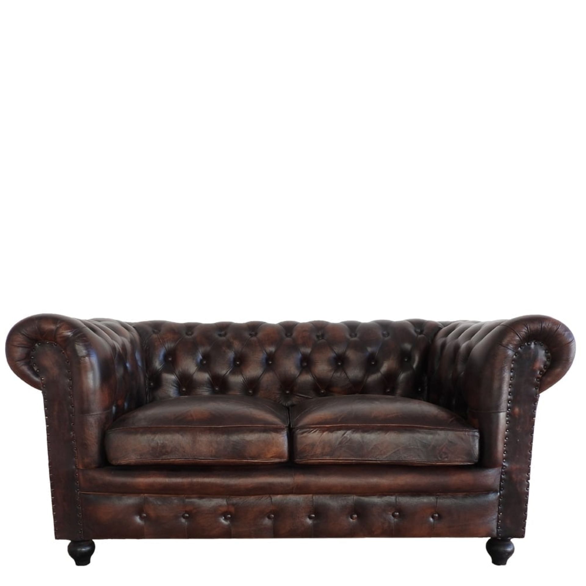 Shoreditch Leather Chesterfield 2-Seater Sofa Handmade - Image 5 of 6