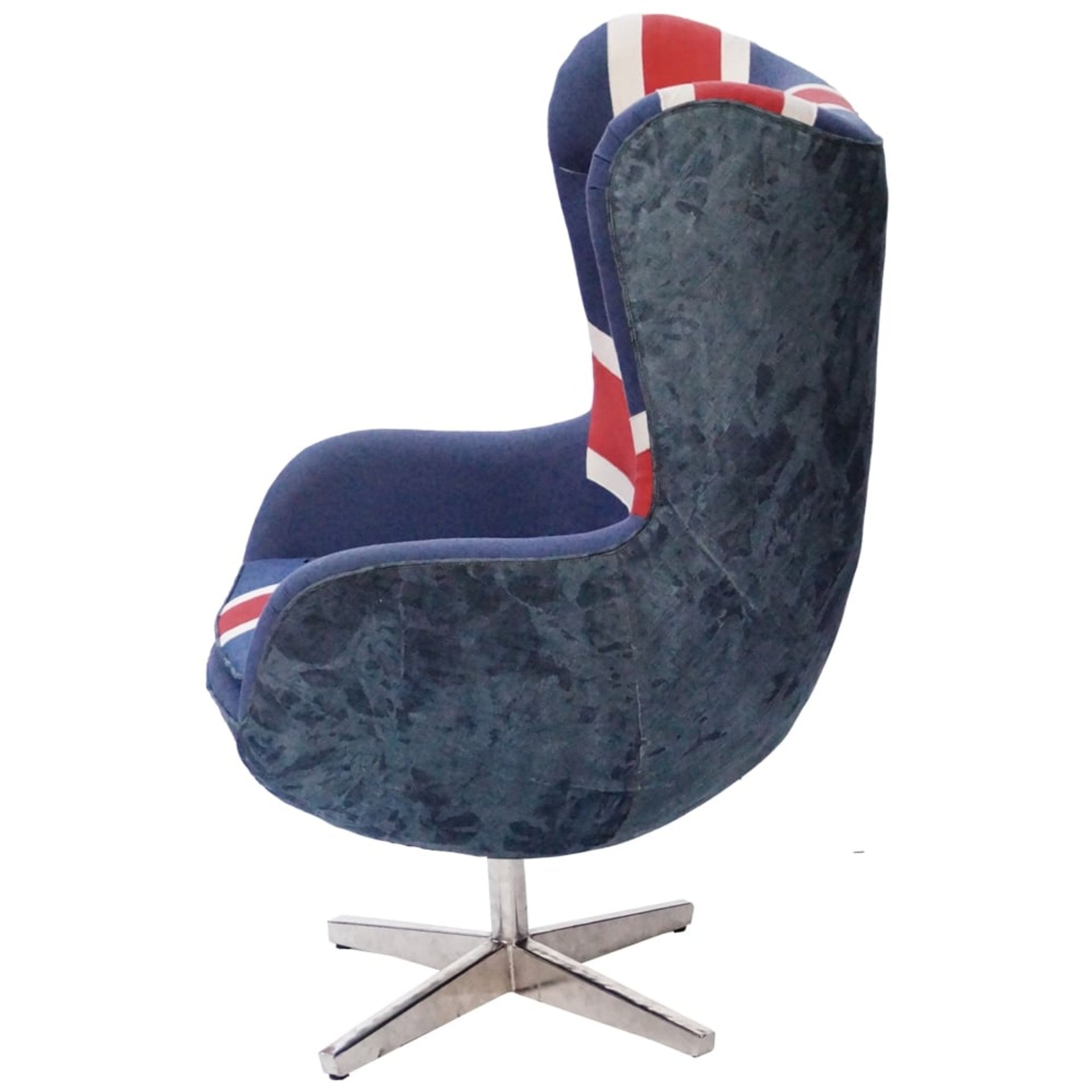 Union Jack Egg Chair + Ottoman - Image 2 of 9