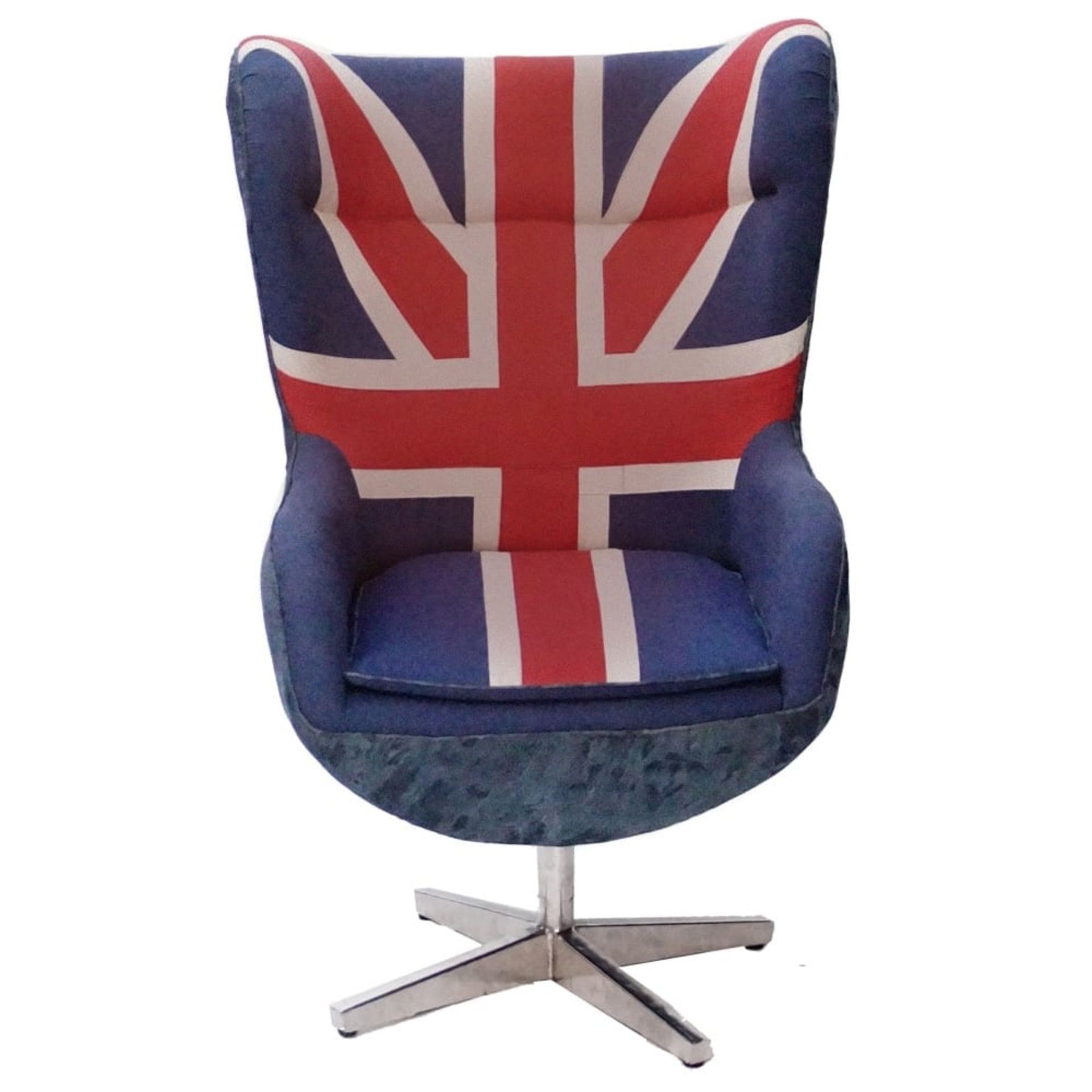 Union Jack Egg Chair + Ottoman - Image 5 of 9