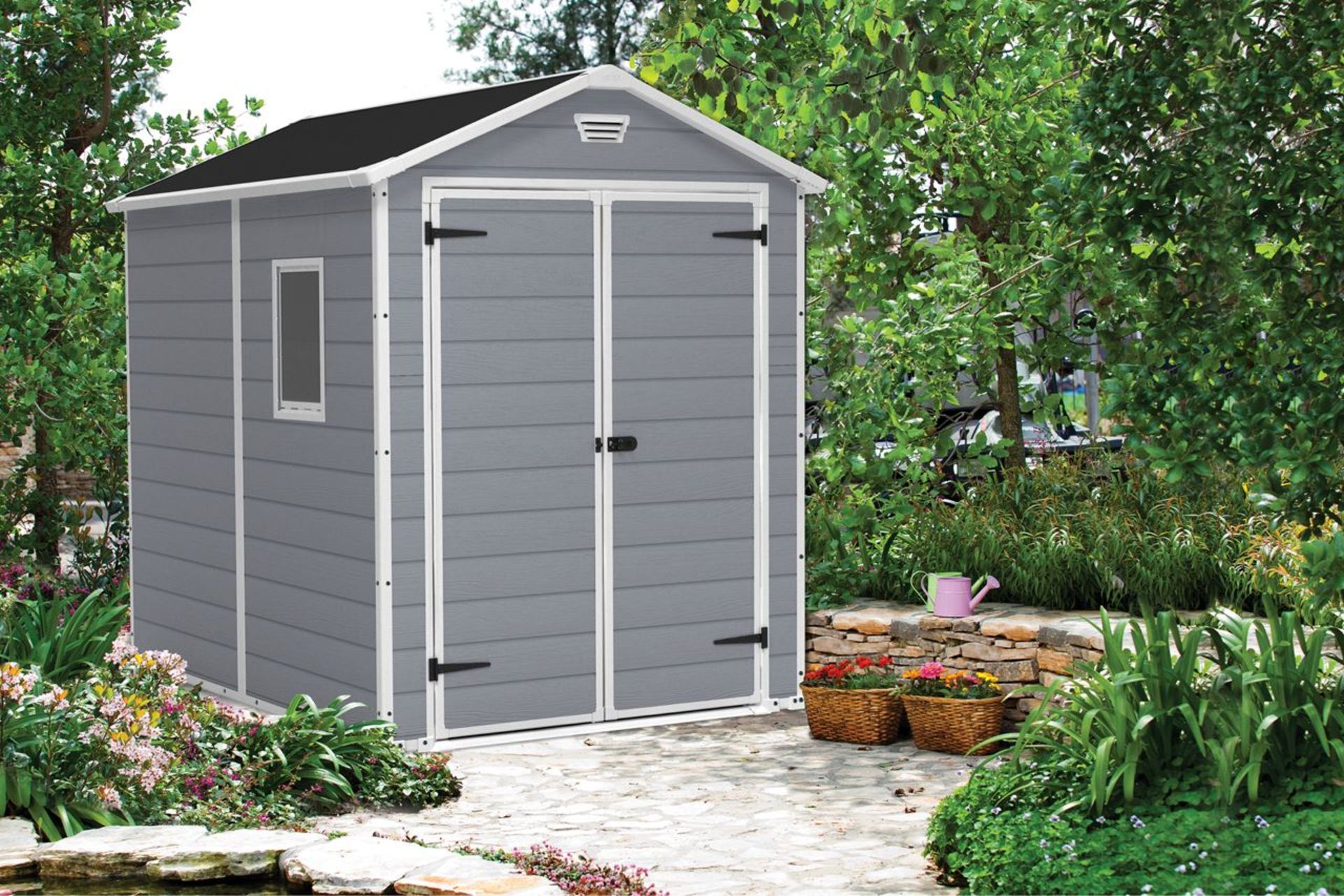 Keter Manor 6 x 8DD Outdoor Shed RRP £550 - Image 2 of 4