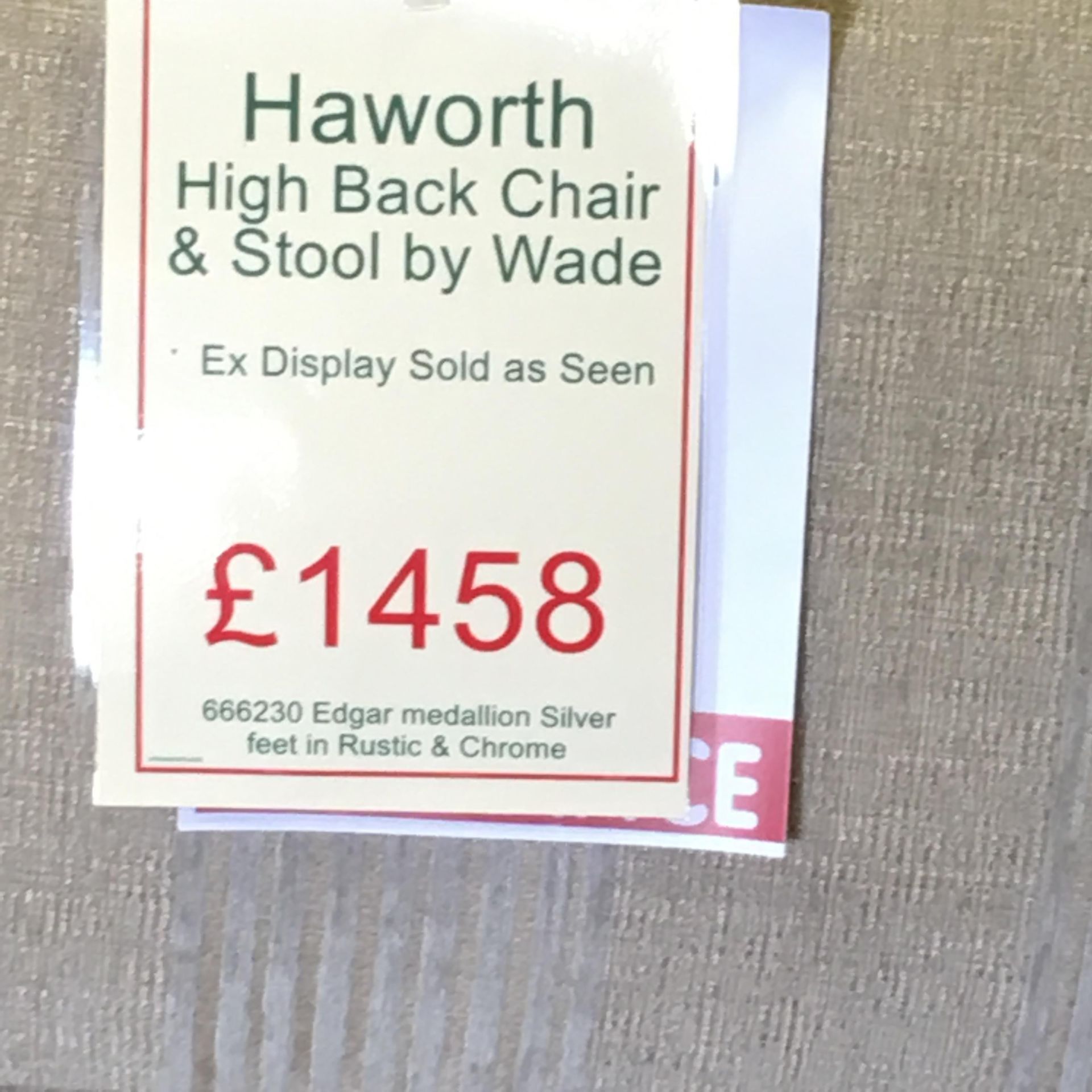 Haworth high back chair and stool by Wade - Image 2 of 3