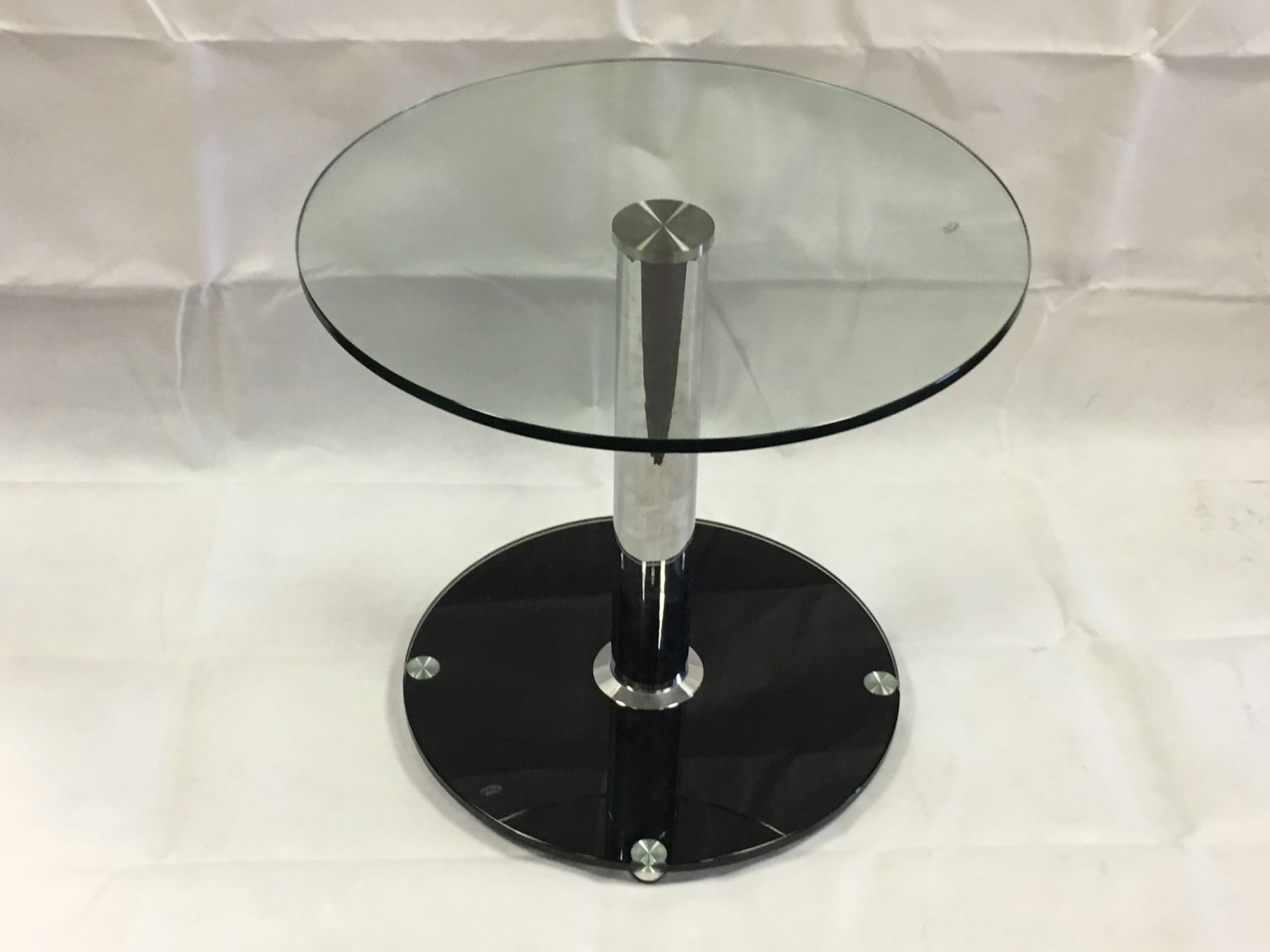 Modern glass round coffee table - w 505mm h 500mm