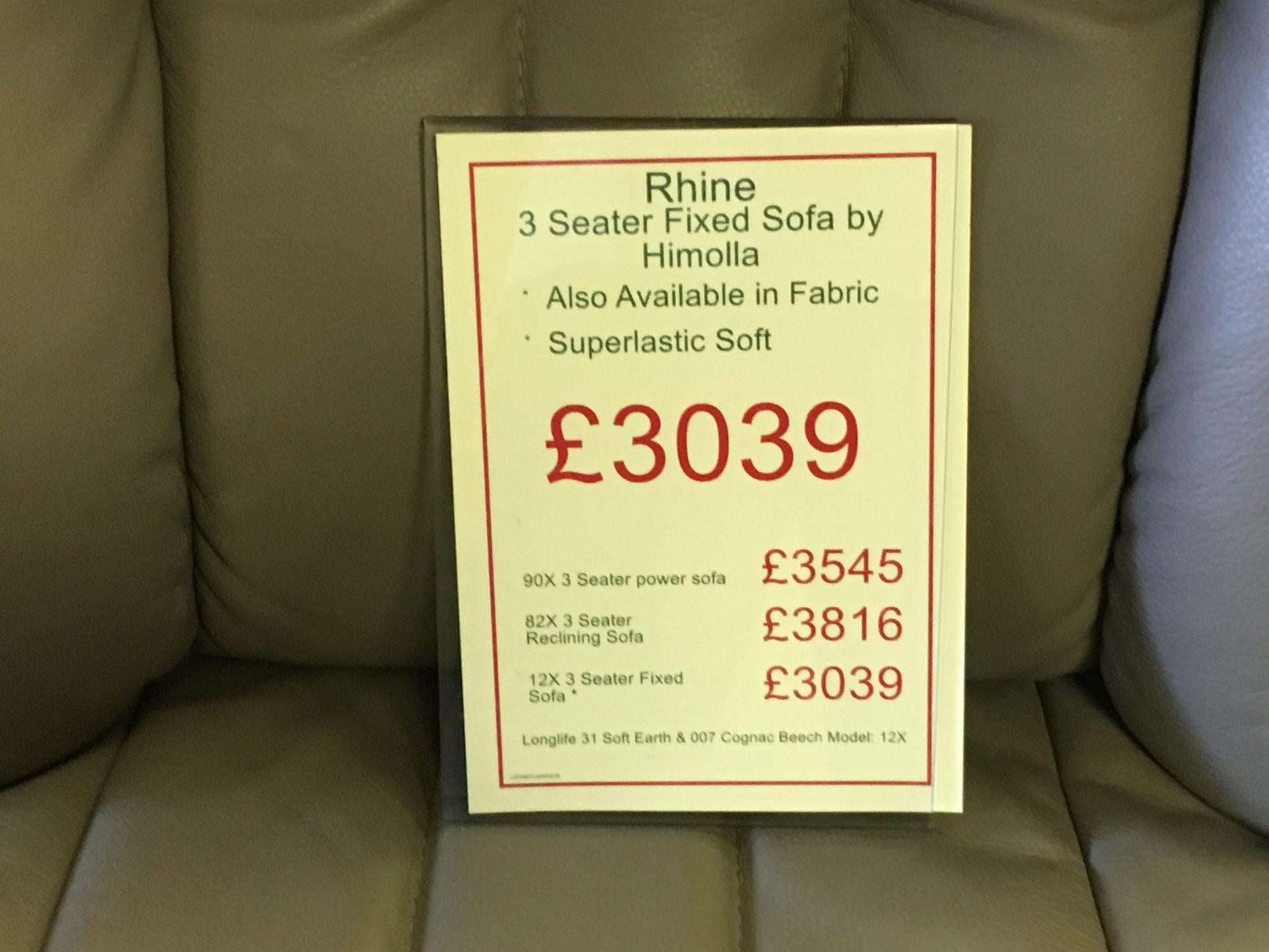 Rhine 3 seater sofa by Himolla rrp £2,463.00 - Description Updated - Image 3 of 3