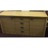 Solid wood side board soft closing draws