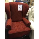 Red high wingback chair, ex-display in a showroom, excellent condition like new