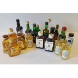 Parcel 20 Collectable Miniature Whisky, Port, Brandy & Others Bottles & Contents.