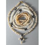 3 x Vintage Retro Faux Pearl Costume Jewellery Necklaces. NO RESERVE