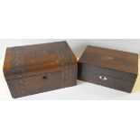 2 Victorian Wooden Boxes one with Inlay. No Reserve