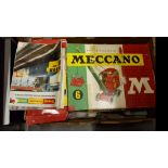 Box Containing Vintage Meccano & Other Items