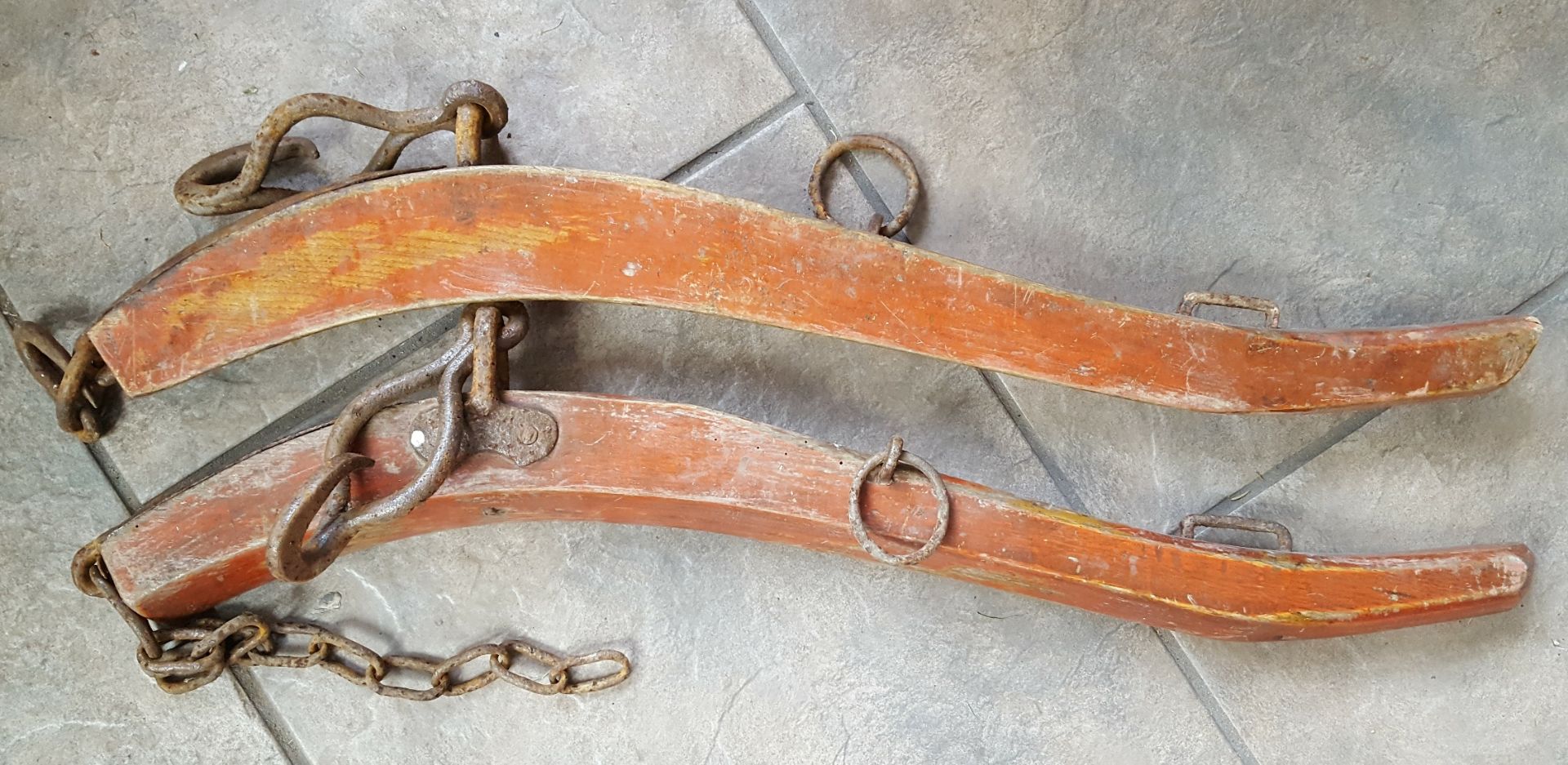 Vintage Pair of Wood Cart Yolks