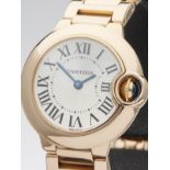 Cartier Ballon Bleu 28mm 18k Rose Gold 3007 or W69002Z2