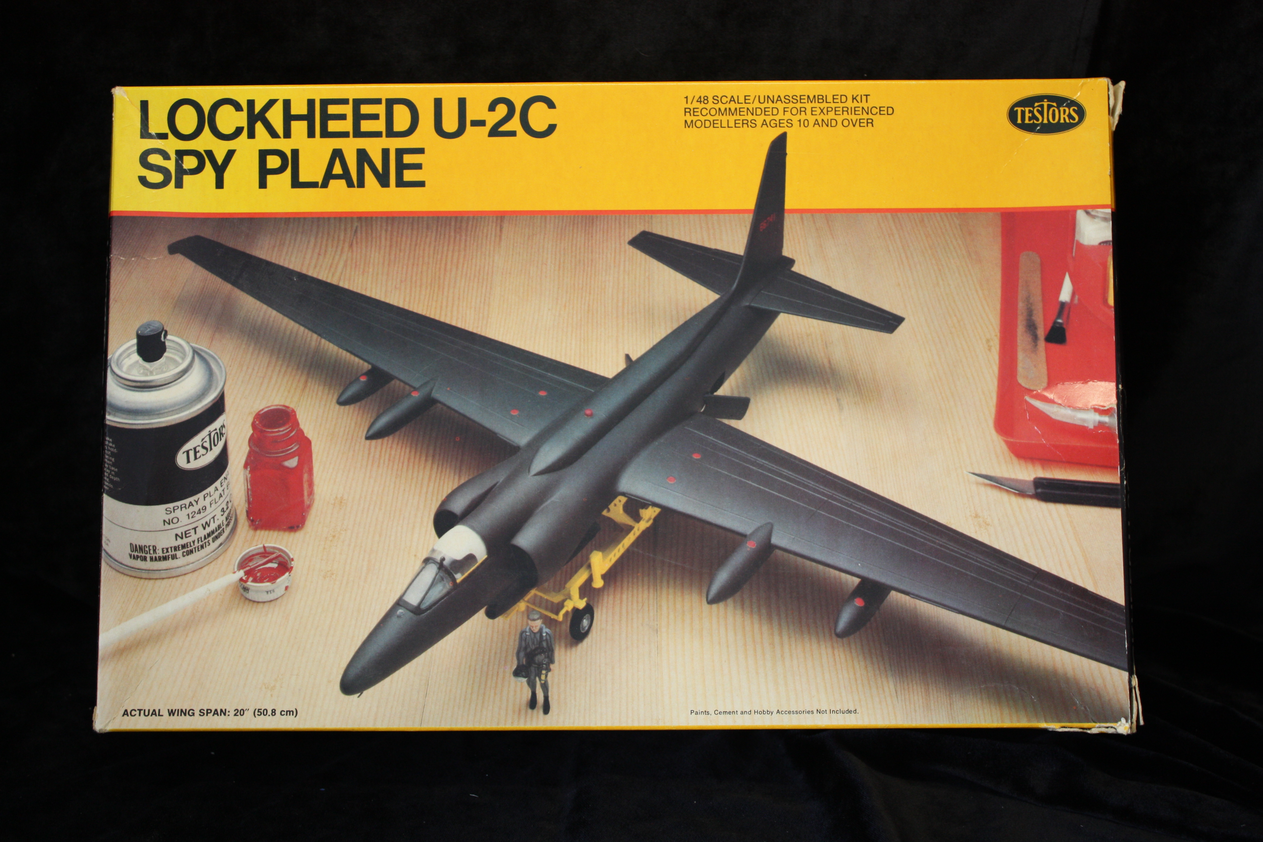 Rare Testors Lockheed U-2C Spy Plane 1:48 Scale Model Kit Imported from USA