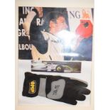 Jenson Button F1 Signed Gloves & Photo