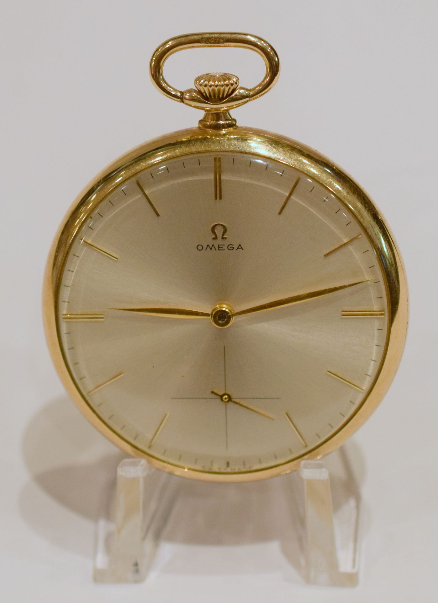 Omega 9ct Gold Open Face Pocket Watch Excellent Condition - Image 5 of 8