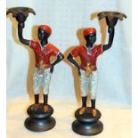 Cold Painted Bronze Pair Of Blackamoor Figures