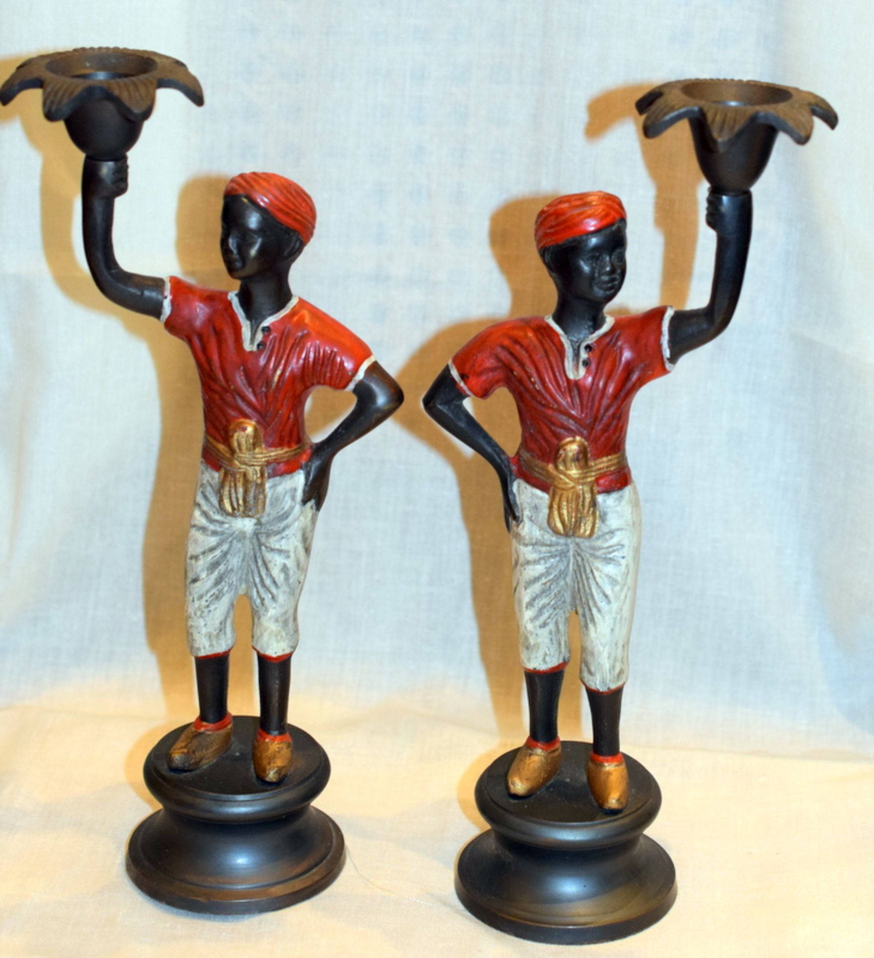 Cold Painted Bronze Pair Of Blackamoor Figures