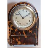 Tortoiseshell And Silver Mantel Clock