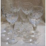 Six Brierley Crystal Hock Glasses & Five Liqueur Glasses