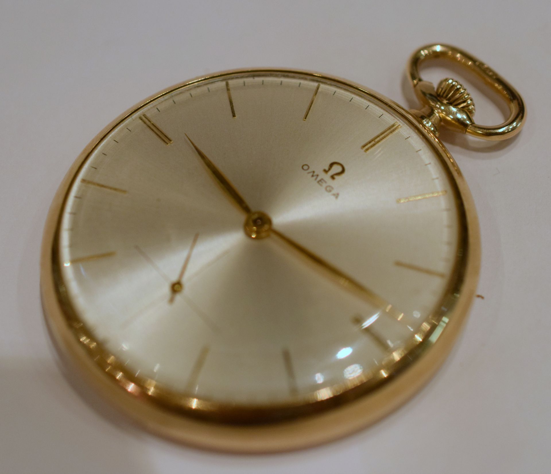 Omega 9ct Gold Open Face Pocket Watch Excellent Condition - Image 4 of 8