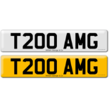 Registration T200 AMG on DVLA retention certificate.