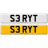 Registration S3 RYT on DVLA retention certificate.