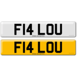 Registration F14 LOU on DVLA retention certificate.