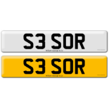 Registration S3 SOR on DVLA retention certificate.