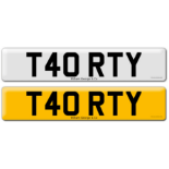 Registration T40 RTY on DVLA retention certificate.