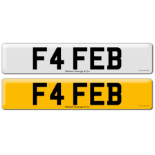 Registration F4 FEB on DVLA retention certificate.