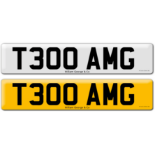 Registration T300 AMG on DVLA retention certificate.