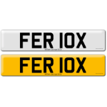 Registration FER 10X on DVLA retention certificate.