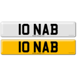 Registration 10 NAB on DVLA retention certificate.