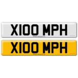 Registration X100 MPH on DVLA retention certificate.