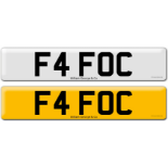 Registration F4 FOC on DVLA retention certificate.