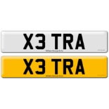 Registration X3 TRA on DVLA retention certificate.