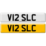 Registration V12 SLC on DVLA retention certificate.