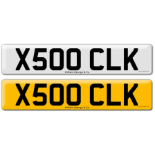 Registration X500 CLK on DVLA retention certificate.