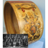 WW1 Large Kings Crown Hand Painted Military Band Bass Drum
