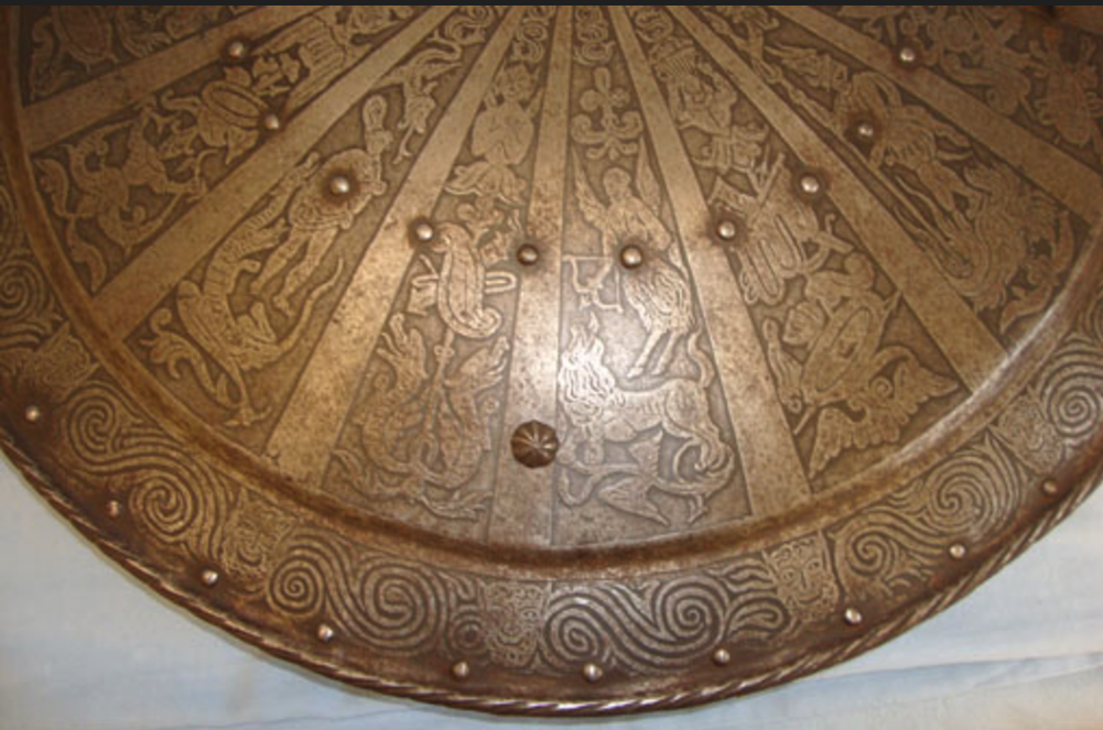 RARE, Victorian Or Earlier Medieval / Italian Renaissance Form Battle Shield With Ornate Decoration. - Image 2 of 3