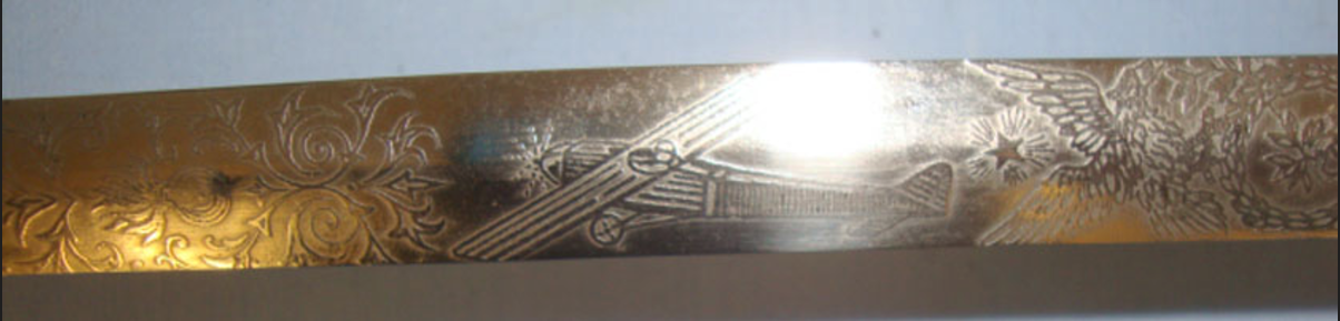 1930's/ WW2 Era Italian Royal Air Force (Regia Aeronautica ) Officer's Dress Sword With Etched Blade - Image 2 of 3