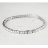 Unbranded Platinum Round Brilliant Cut 7.54ct Diamond Tennis Bracelet