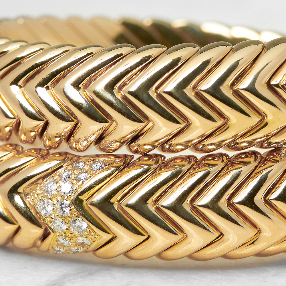 Bulgari 18k Yellow Gold 2.00ct Diamond Serpenti Bracelet - Image 3 of 7