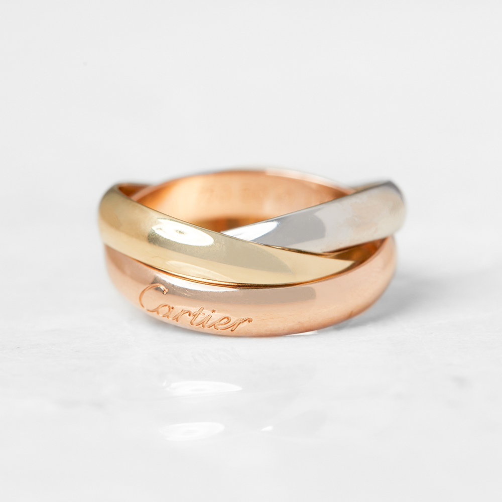 Cartier 18k Yellow, White & Rose Gold Trinity Ring