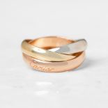 Cartier 18k Yellow, White & Rose Gold Trinity Ring