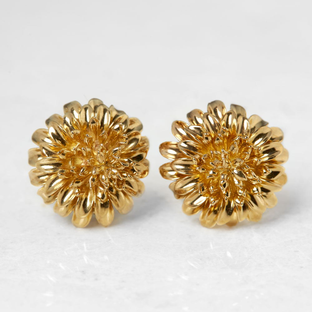 Tiffany & Co. 18k Yellow Gold Chrysanthemum Earrings