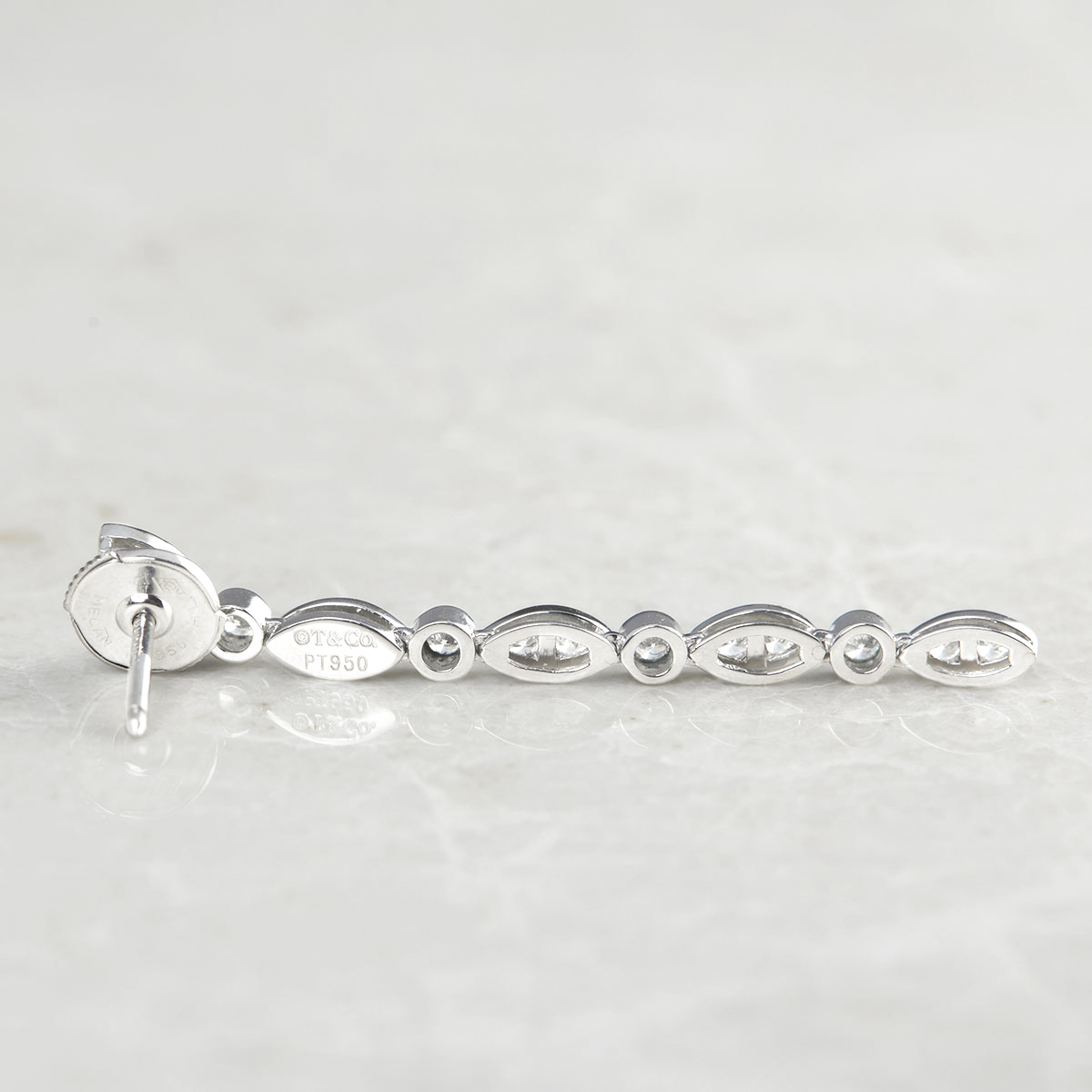 Tiffany & Co. Platinum 1.10ct Diamond Drop Earrings - Image 5 of 7