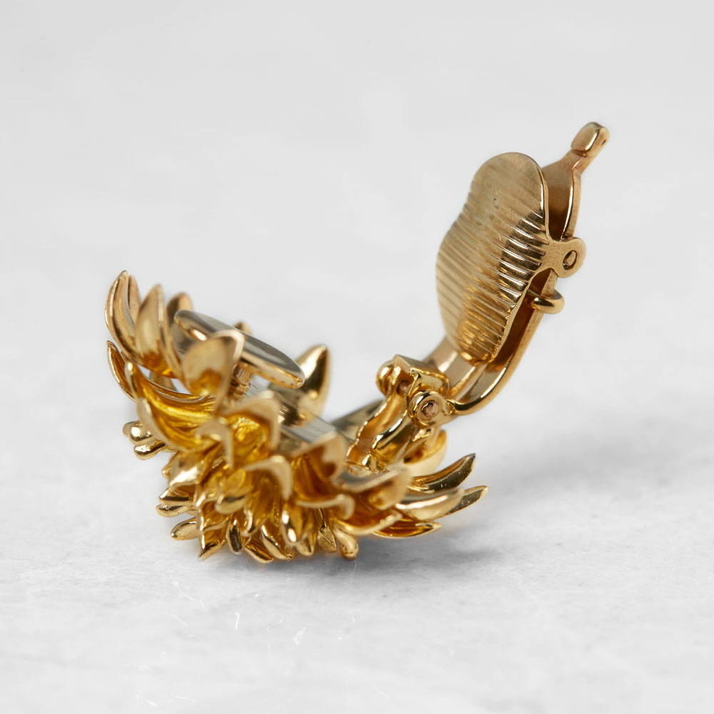 Tiffany & Co. 18k Yellow Gold Chrysanthemum Earrings - Image 5 of 10
