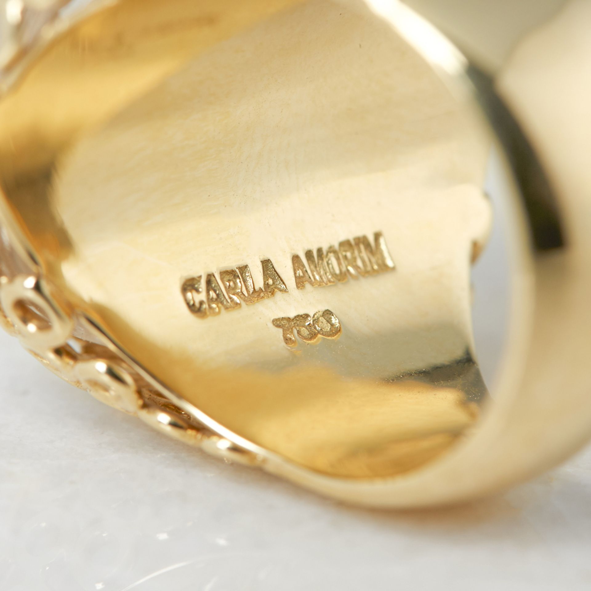 Carla Amorim 18k Yellow Gold Cabochon Clear Crystal Quartz Ring - Image 5 of 5